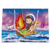 Grand Sac Cadeau Courageux marin (Devant)