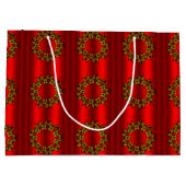 Grand Sac Cadeau Couronne d'or à Noël rouge (Dos)