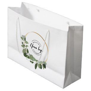 Grand Sac Cadeau Couronne moderne Votre logo ici Fêtes sur mesure
