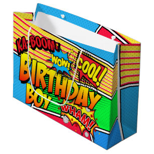 Grand Sac Cadeau Coutume de fête d'anniversaire de super héros de