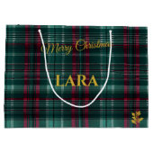 Grand Sac Cadeau Coutume de Noël blanc, rouge et vert (Dos)