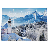 Grand Sac Cadeau Coutume de scène hivernale (Devant)