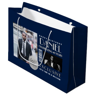Grand Sac Cadeau Couverture de magazine personnalisée Mode d'annive