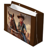 Grand Sac Cadeau Cowboy (Devant Angle)
