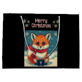 Grand Sac Cadeau Cozy Christmas Fox Gift Bag (Dos)
