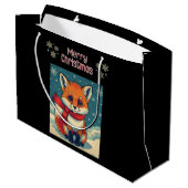 Grand Sac Cadeau Cozy Christmas Fox Gift Bag (Dos Angle)