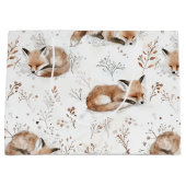 Grand Sac Cadeau Cozy Foxes Animals Christmas (Devant)