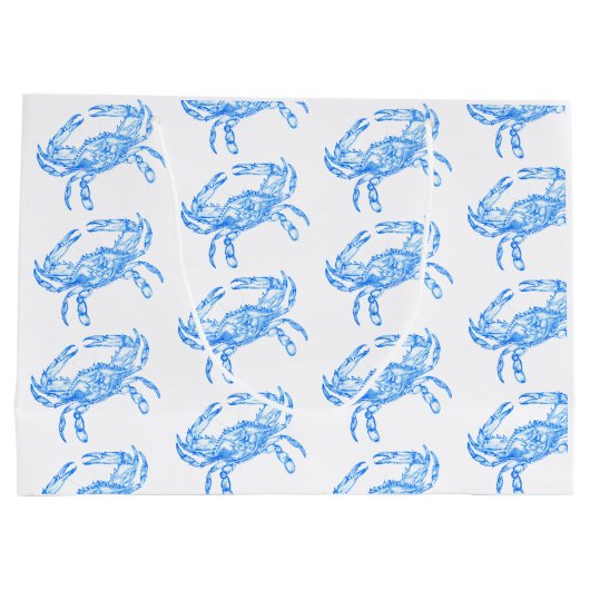 Grand Sac Cadeau crabe bleu vintage (Dos)