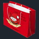 Grand Sac Cadeau Crabe Christmas Beach Tropical Funny<br><div class="desc">Dites à tous vos amis de la plage tropicale que Sandy Claws vient en ville pour Noël ! C'est un crabe, alors ne fais pas ce crabby Père Noël ou tu auras du charbon cette fête ! C'est le dessin mignon parfait pour faire sourire les amateurs de plage ce Noël...</div>