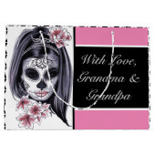 Grand Sac Cadeau Crâne de sucre personnalisé (Dos)