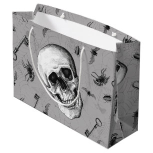 Grand Sac Cadeau Crâne effrayant et insectes Halloween