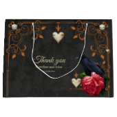 Grand Sac Cadeau Crâne gothique et corbeau. (Devant)