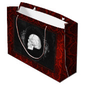 Grand Sac Cadeau Crânes d'Halloween gothiques foncés (Dos Angle)