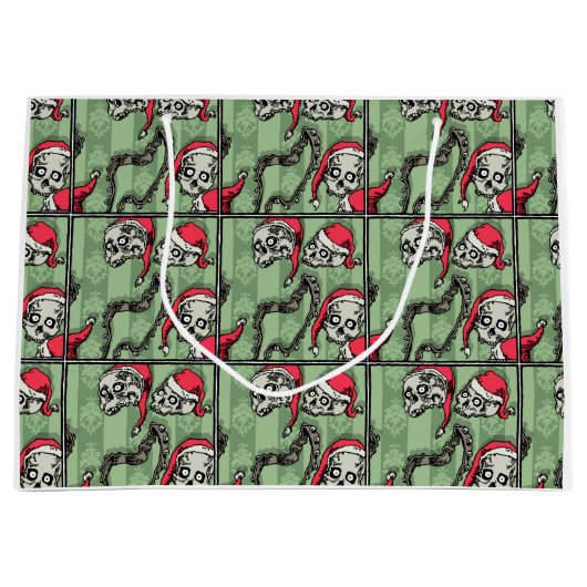 Grand Sac Cadeau Crânes Jingle - Pop Goth Holiday (Devant)