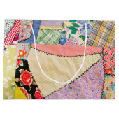 Grand Sac Cadeau Crazy Patchwork Quilt Avec Zigzag Stitch (Dos)