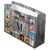 Grand Sac Cadeau Create Your Custom Photo Collage Rustic Farmhouse (Devant Angle)