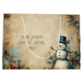 Grand Sac Cadeau Create Your Own Vintage Snowman (Dos)