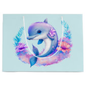Grand Sac Cadeau Créature Mer Dauphin Cute (Devant)