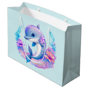 Grand Sac Cadeau Créature Mer Dauphin Cute