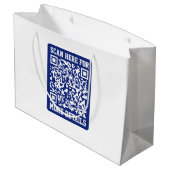 Grand Sac Cadeau Créer un code QR analysable | Bleu marine (modifia (Dos Angle)
