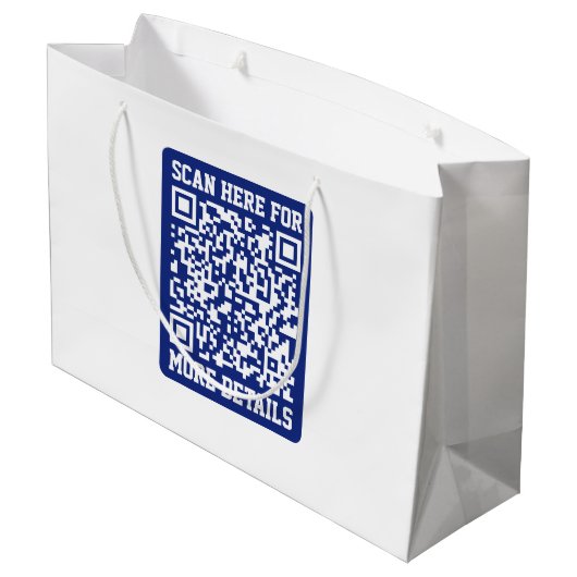 Grand Sac Cadeau Créer un code QR analysable | Bleu marine (modifia (Dos Angle)