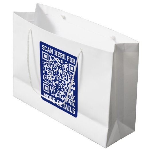 Grand Sac Cadeau Créer un code QR analysable | Bleu marine (modifia (Devant Angle)