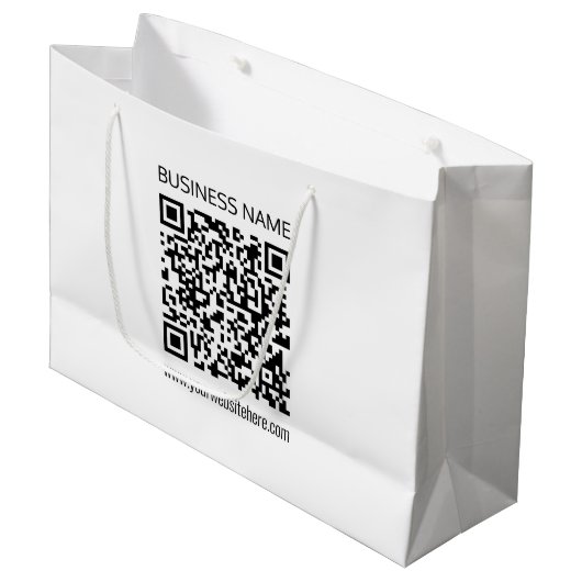 Grand Sac Cadeau Créer un code QR d'entreprise Texte instantané et (Devant Angle)
