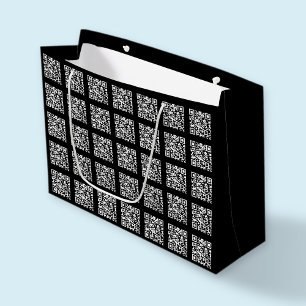 Grand Sac Cadeau Créer un motif de code QR en mosaïque Couleur mo