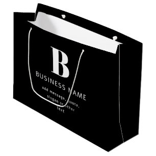 Grand Sac Cadeau Créer un nom d'entreprise, monogramme et texte sup