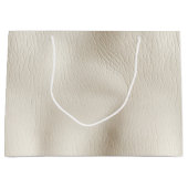 Grand Sac Cadeau Crème blanche Faux Mariage en cuir (Devant)