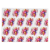 Grand Sac Cadeau Crème de glace rose et or Anniversaire doré (Dos)