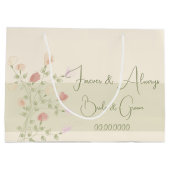 Grand Sac Cadeau Crème Douce Vert Rose Et Pêcher (Dos)