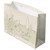 Grand Sac Cadeau Crème Douce Vert Rose Et Pêcher (Dos Angle)