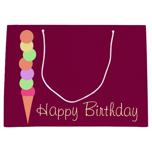 Grand Sac Cadeau Crème glacée douce d'été (Devant)