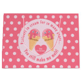 Grand Sac Cadeau Crème glacée Scoops Cute Romantique Saint Valentin (Devant)