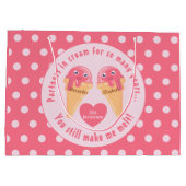Grand Sac Cadeau Crème glacée Scoops Cute Romantique Saint Valentin (Dos)