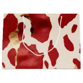 Grand Sac Cadeau Crème Rouge Or Occidental Cowhide Howdy (Devant)