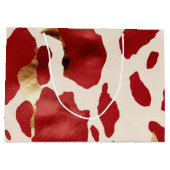 Grand Sac Cadeau Crème Rouge Or Occidental Cowhide Howdy (Dos)