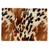 Grand Sac Cadeau Crème Western Cowboy Brown Noir Cowhide (Dos)