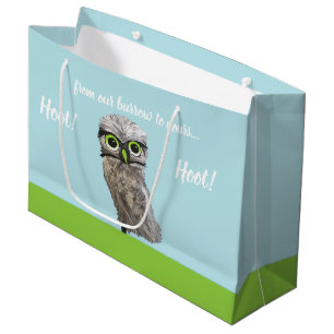 Grand Sac Cadeau Creuser la peinture de hibou