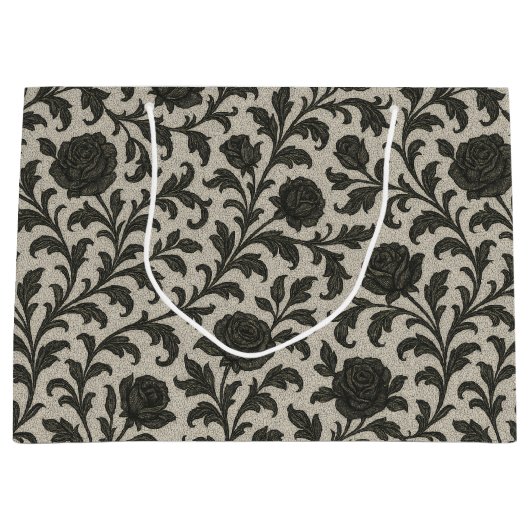 Grand Sac Cadeau Crimson Nocturne Bloom Victorian (Devant)