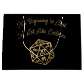 Grand Sac Cadeau Critère RPG | Jeu de rôle Gold Retro Tablett (Devant)