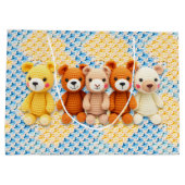 Grand Sac Cadeau Crocheted Stuffed Animals Blue and Yellow (Dos)