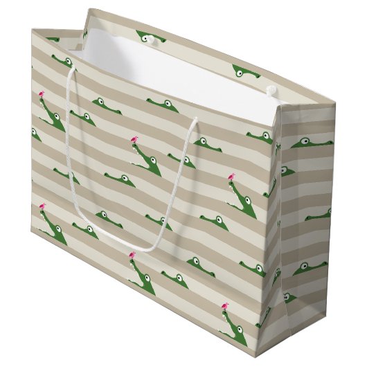 Grand Sac Cadeau Crocodile (Devant Angle)