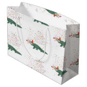 Grand Sac Cadeau Crocodile d'alligator - Animaux ayant une fête (Dos Angle)