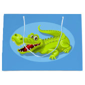 Grand Sac Cadeau Crocodile vert (Devant)