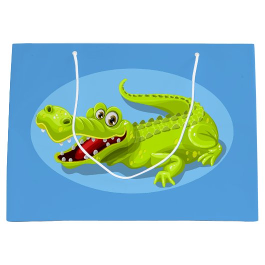 Grand Sac Cadeau Crocodile vert (Devant)
