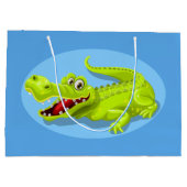 Grand Sac Cadeau Crocodile vert (Dos)