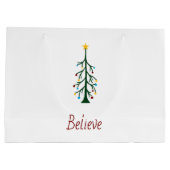 Grand Sac Cadeau Croire À feuillage persistant arbre Noël présent (Dos)