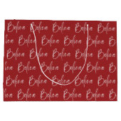 Grand Sac Cadeau Croire la typographie Red Holiday (Dos)